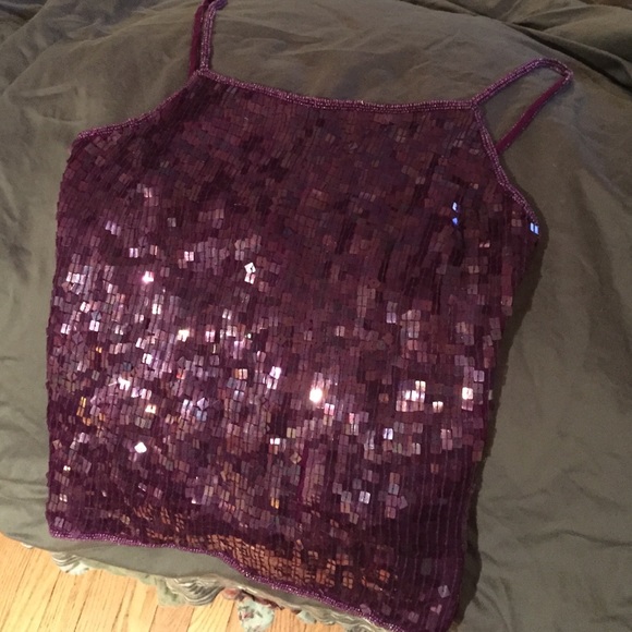Cache Silk Sequin Crop Top - Picture 1 of 4