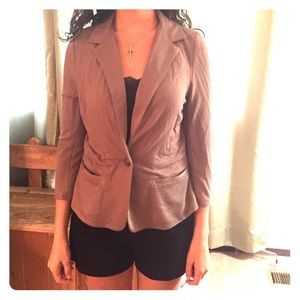Taupe lightweight blazer.