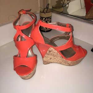 Orangey tangerine Wedge Sandals