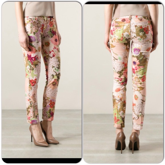Reserved Tory Burch floral skinny denim