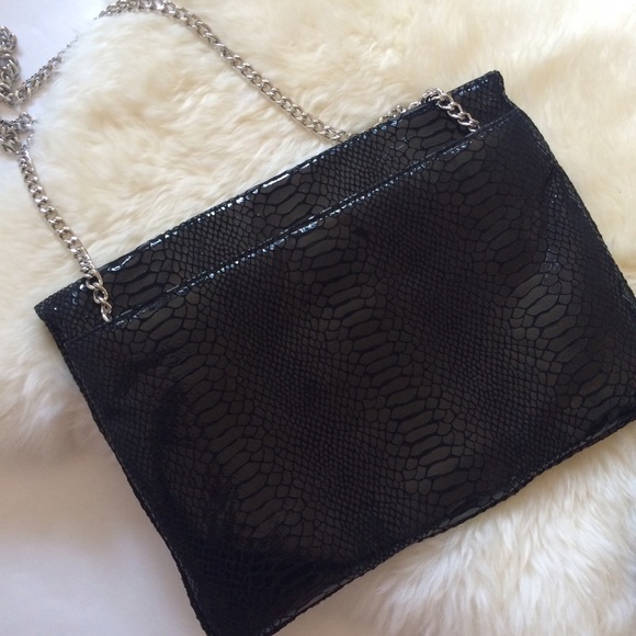 Michael Kors Black Snakeskin Oversized Clutch - Picture 3 of 4