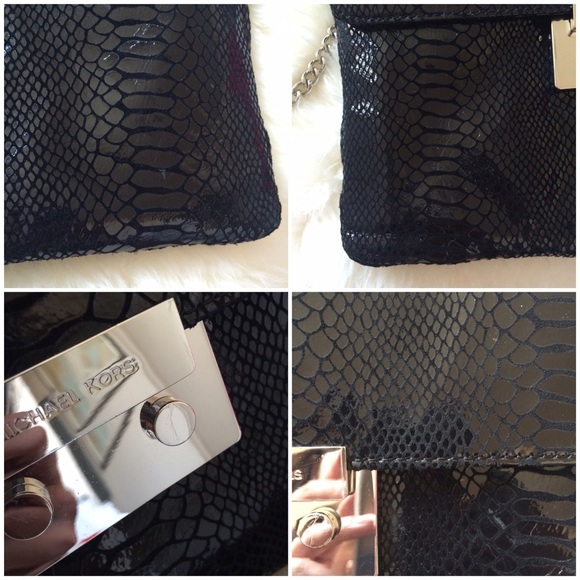 Michael Kors Black Snakeskin Oversized Clutch - Picture 4 of 4