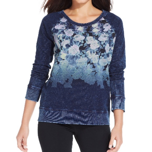 Petite Ombré Rose-Print Sweatshirt