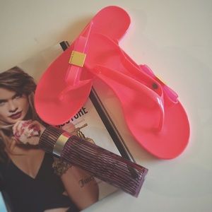 Ted Baker Hatha Pink Bow Flip Flops US 6