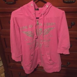 Seven7 Bling hoodie pink 22/24