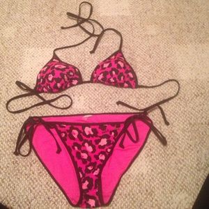 Pink leopard print Victoria Secret bathing suit