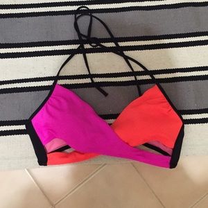 Orange and pink bikini top