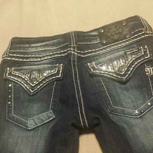 Miss Me silver sequin detail jeans.