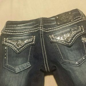 Miss Me silver sequin detail jeans.