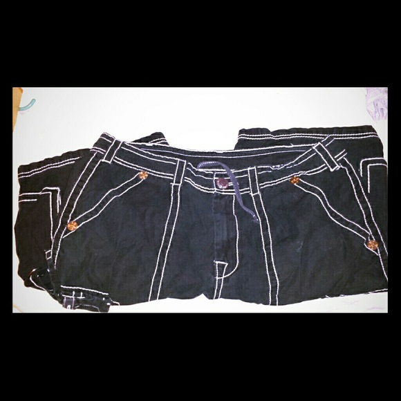 Black true religion shorts for men