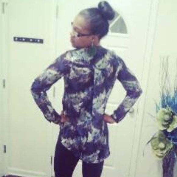 Sheer Hi-low Floral Shirt