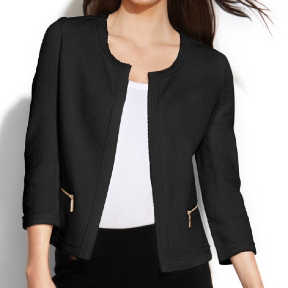 3/4 Sleeve Textured Blazer