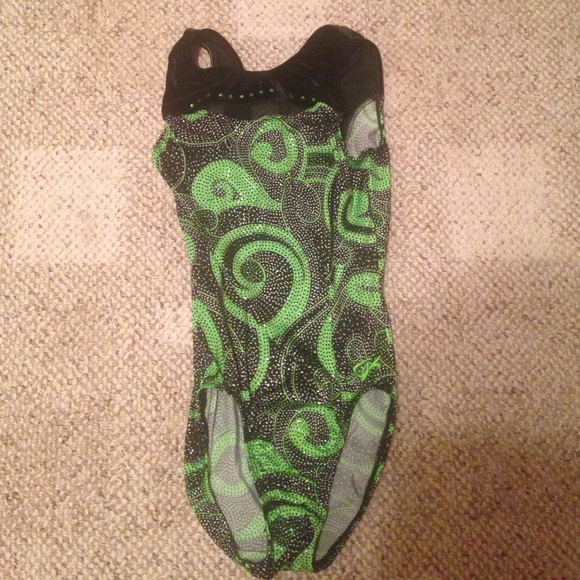 Small green and black leotard