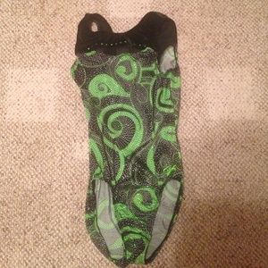 Small green and black leotard