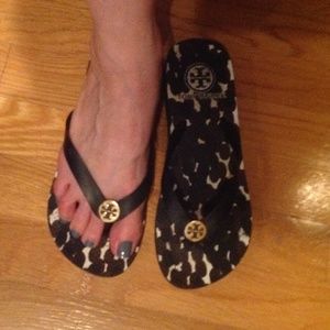 Tory burch wedge flip flops