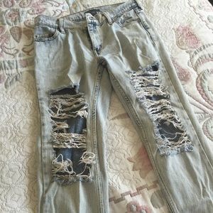 Distressed jeans