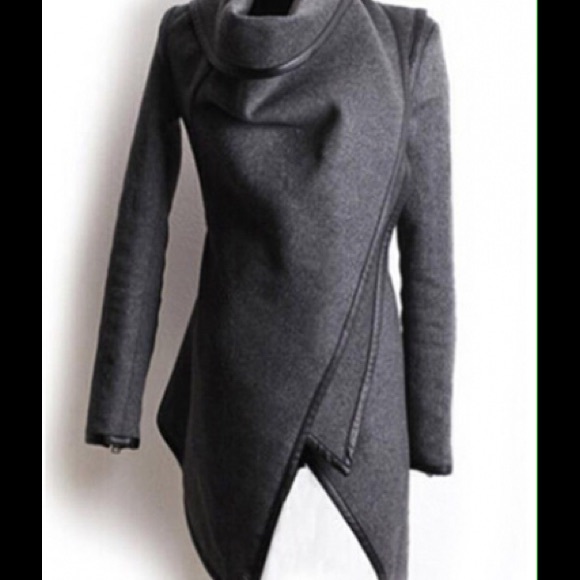 Grey asymmetric coat