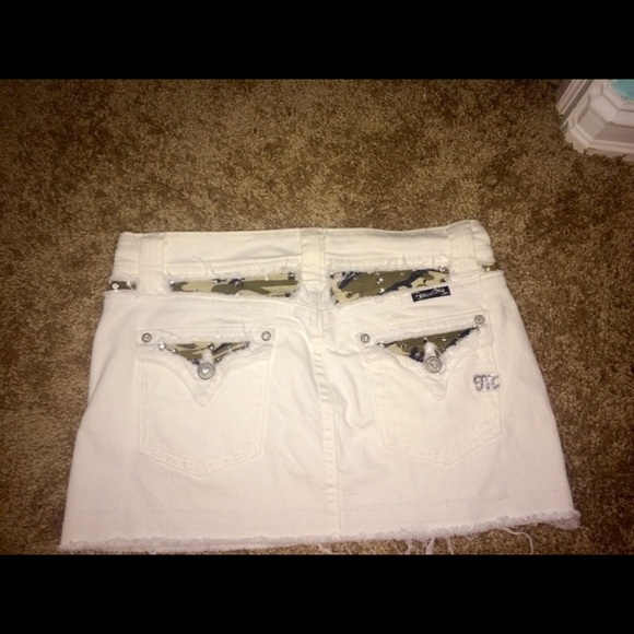 White Miss Me Denim Skirt