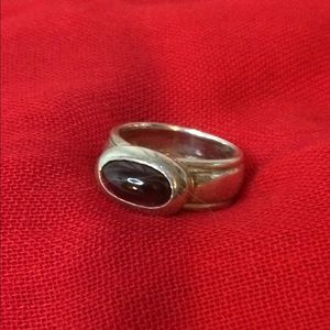 Sterling silver garnet ring