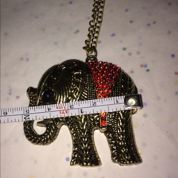 🔆Bronze Elephant Crystal Necklace - Picture 2 of 4