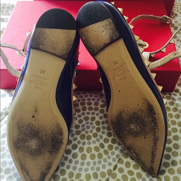 Authentic Valentino Rockstud in Blue Chin Flats - Picture 3 of 4