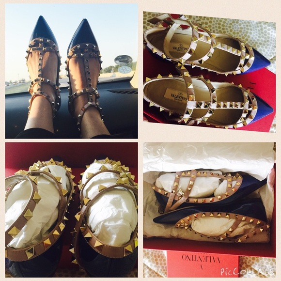 Authentic Valentino Rockstud in Blue Chin Flats - Picture 4 of 4