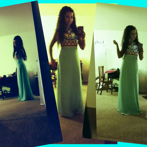 Missguided Dresses & Skirts - Aqua Aztec maxi