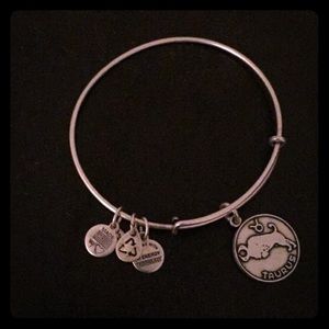 Alex and Ani silver "Taurus" charm bangle