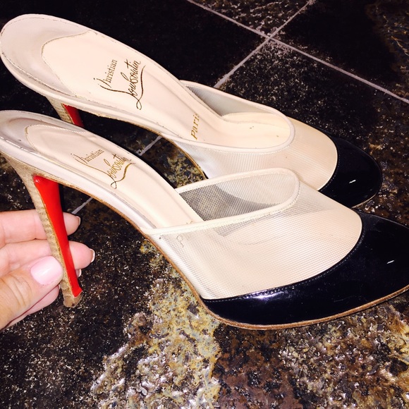 Mesh and patent clog heels - Picture 2 of 4