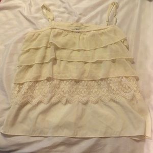 flowy/flowery cream top