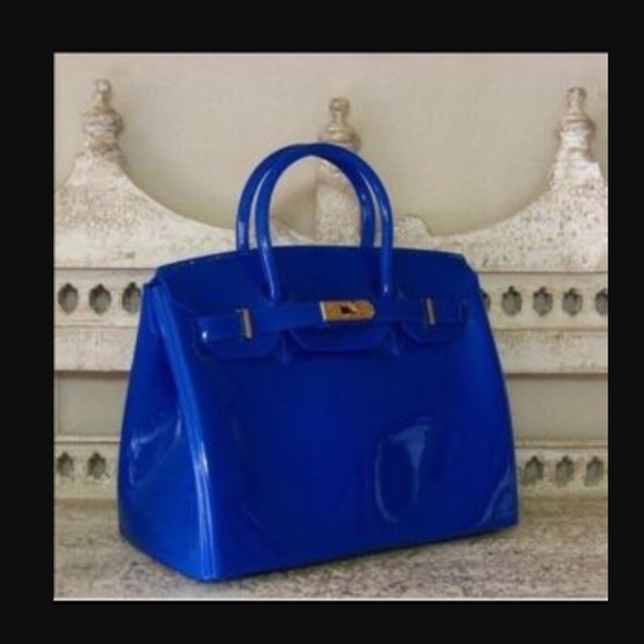 Blue jelly purse