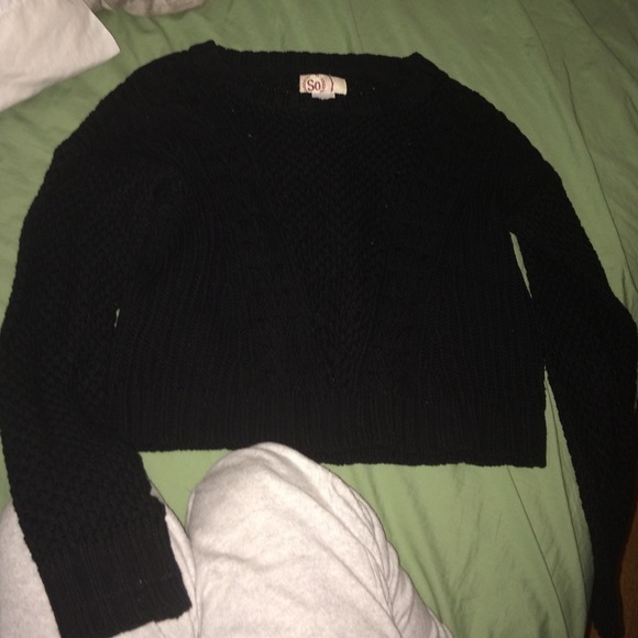 Black Cropped Sweater