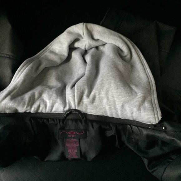 Moto faux leather hooded jacket. - Picture 3 of 4