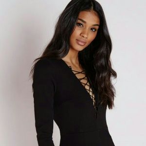 Missguided front lace up dress