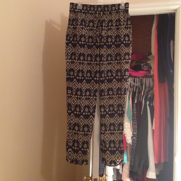 Aztec print flowing pants