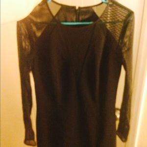 Black sheer sleeved dress