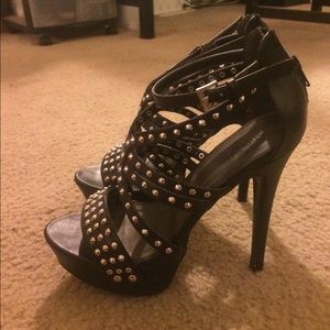 Charlotte Russe Black Stud Heels
