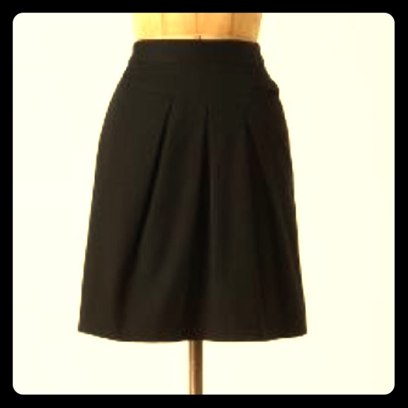Anthropologie black skirt with pleats