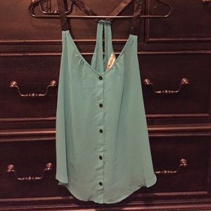 Turquoise sleeveless top