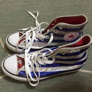 Converse High Tops American Flag Size 8.5 New