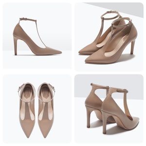 RESERVED FOR 88liz NWT Zara Leather Tbar Heels