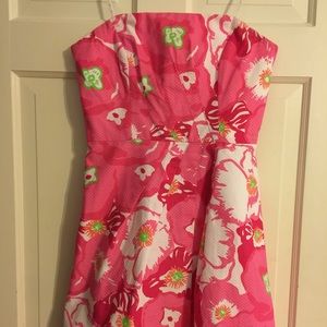 Lilly Pulitzer strapless pique print dress