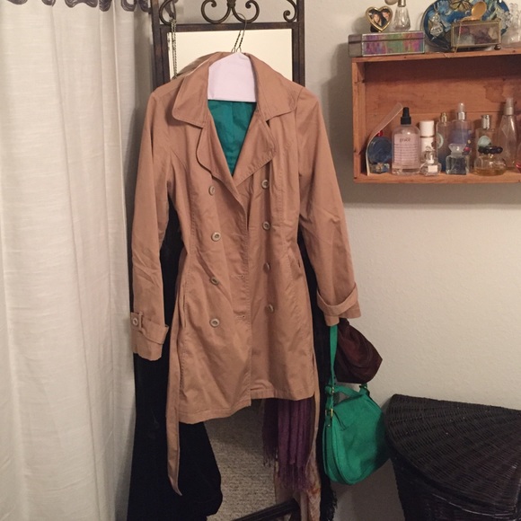 Beige trench coat