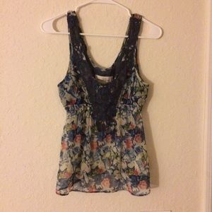 Abercrombie & Fitch Floral chiffon tank top