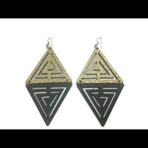 Statement Black & Gold Earrings