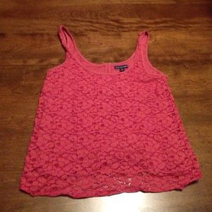 Pinkish lace tank top