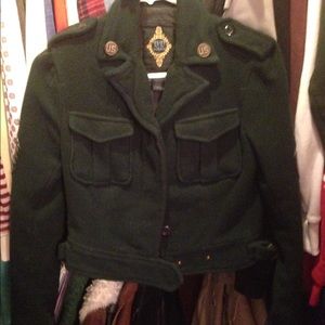 Dark green cropped military jacket