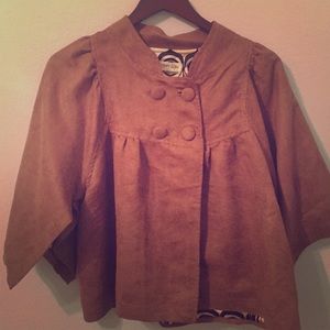 Brown faux suede poncho size medium