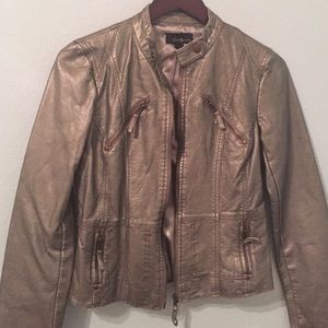 Pewter faux leather jacket size M