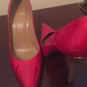 Stuart Weitzman Naughty Fever Red-Gold Stiletto